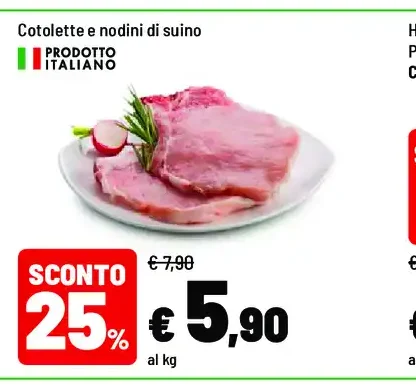 Cotolette e nodini di suino