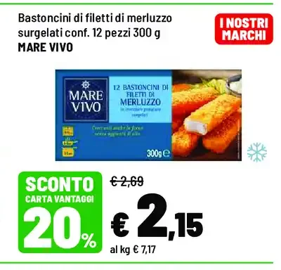 Bastoncini di filetti di merluzzo