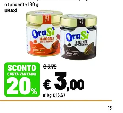 Crema vegetale alla mandorla, al pistacchio o fondente