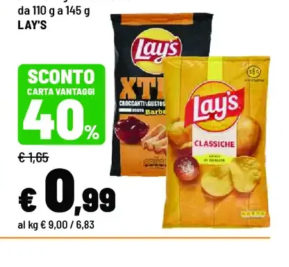 Patatine gusti assortiti