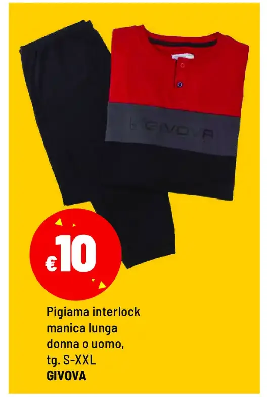 Pigiama interlock manica lunga