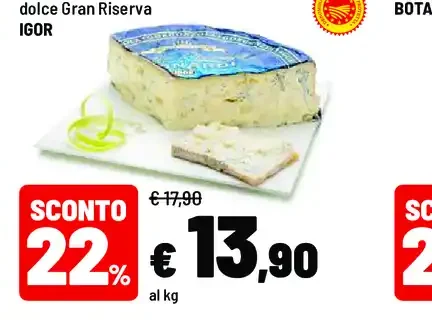 Gorgonzola DOP dolce Gran Riserva