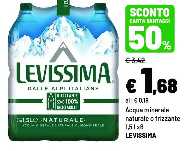 Acqua minerale naturale o frizzante