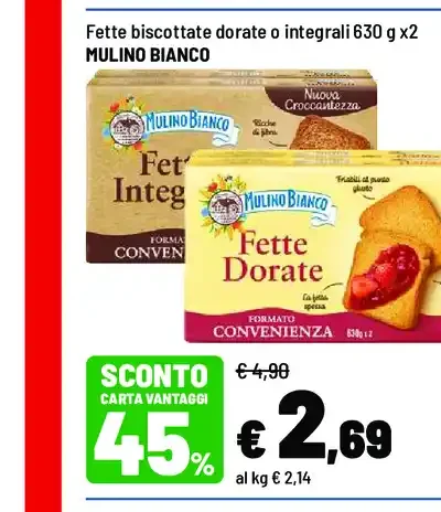 Fette biscottate dorate o integrali