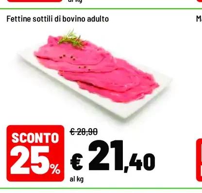 Fettine sottili di bovino adulto