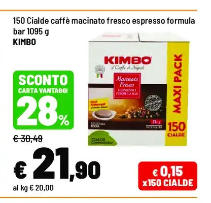 Cialde caffè macinato fresco espresso