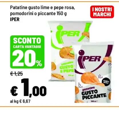 Patatine lime e pepe rosa, pomodorini o piccante