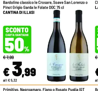Bardolino, Soave o Pinot Grigio