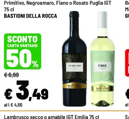 Primitivo, Negroamaro, Fiano o Rosato