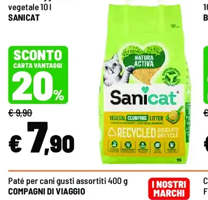 Lettiera agglomerante vegetale Sanicat