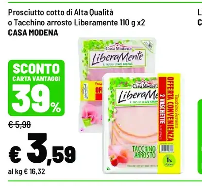 Prosciutto cotto o tacchino arrosto