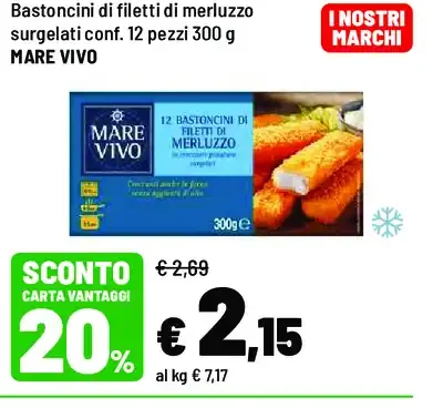Bastoncini di filetti di merluzzo