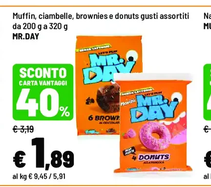 Muffin, ciambelle, brownies e donuts assortiti