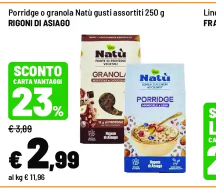 Porridge o granola Natù
