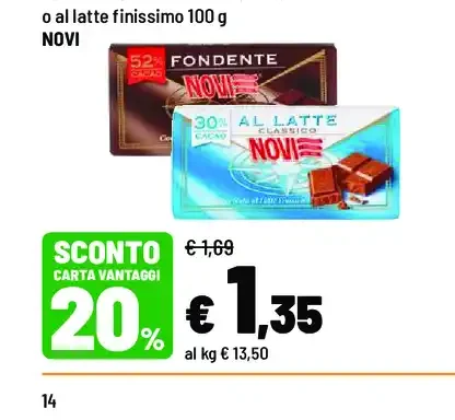 Tavoletta di cioccolato fondente o al latte