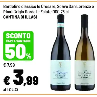 Bardolino, Soave o Pinot Grigio