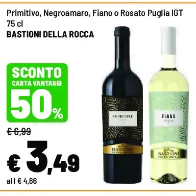 Primitivo, Negroamaro, Fiano o Rosato Puglia IGT