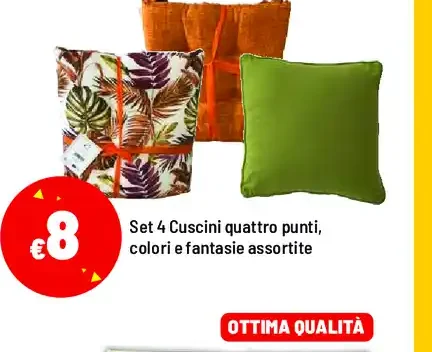 Set 4 cuscini quattro punti