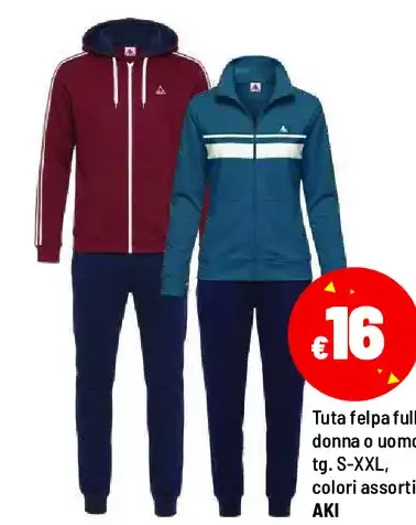 Tuta felpa full zip donna o uomo