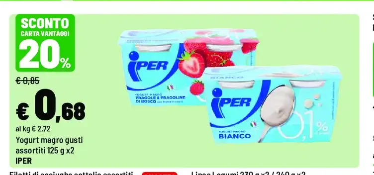 Yogurt magro gusti assortiti