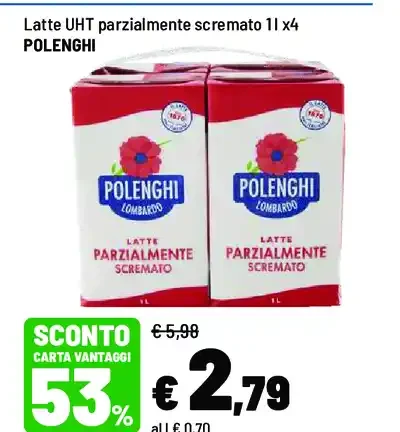 Latte UHT parzialmente scremato