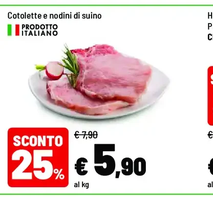 Cotolette e nodini di suino