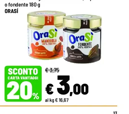 Crema vegetale alla mandorla, al pistacchio o fondente