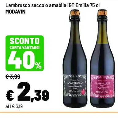 Lambrusco secco o amabile IGT Emilia