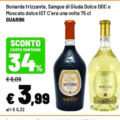 Bonarda frizzante, Sangue di Giuda Dolce DOC o Moscato dolce IGT