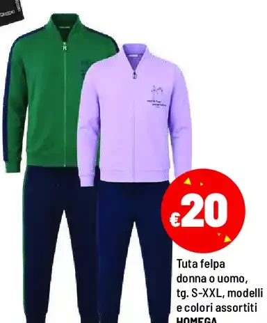Tuta felpa donna o uomo