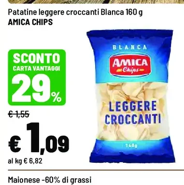 Patatine leggere croccanti