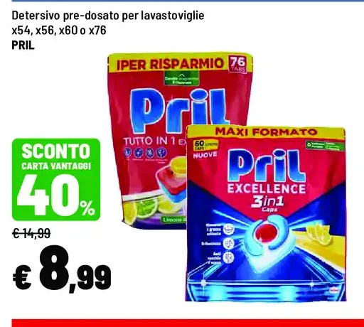 Detersivo pre-dosato lavastoviglie