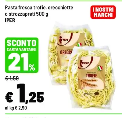 Pasta fresca trofie, orecchiette o strozzapreti