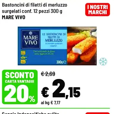 Bastoncini di filetti di merluzzo