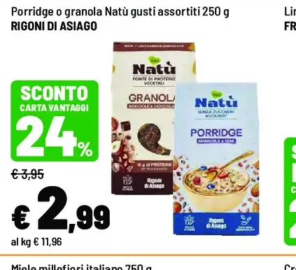 Porridge o granola Natù