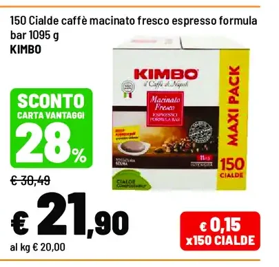 Cialde caffè macinato fresco espresso