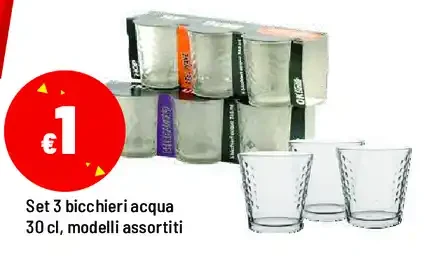 Set 3 bicchieri acqua