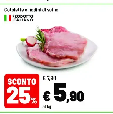 Cotolette e nodini di suino