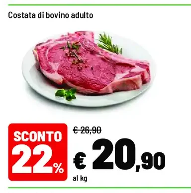 Costata di bovino adulto