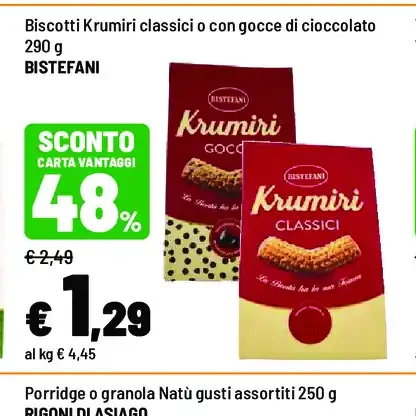Biscotti Krumiri classici o con gocce di cioccolato