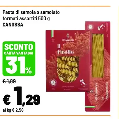 Pasta di semola o semolato formati assortiti
