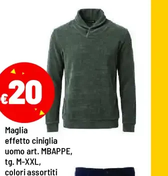Maglia effetto ciniglia uomo