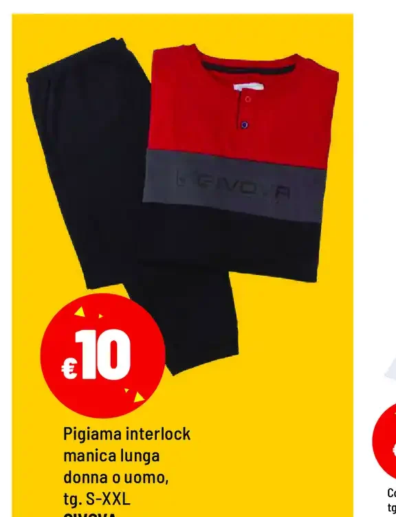 Pigiama interlock manica lunga