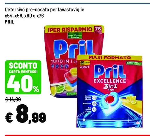 Detersivo pre-dosato lavastoviglie