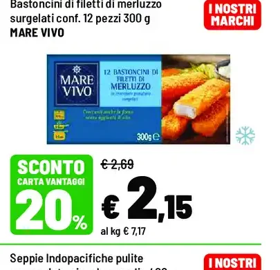Bastoncini di filetti di merluzzo