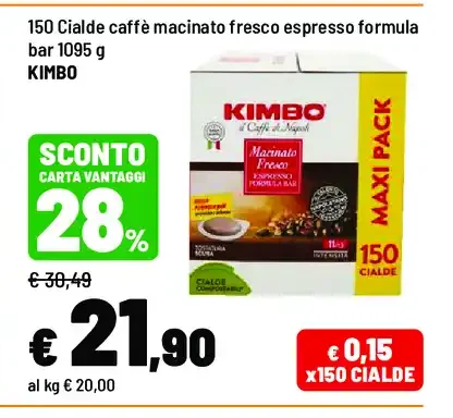 Cialde caffè macinato fresco espresso