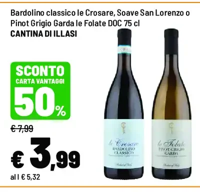 Bardolino, Soave o Pinot Grigio