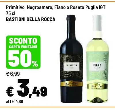 Primitivo, Negroamaro, Fiano o Rosato Puglia IGT