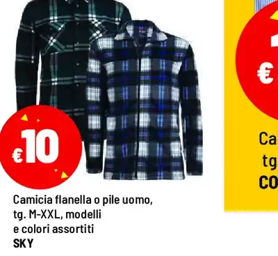 Camicia flanella o pile uomo
