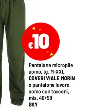 Pantalone micropile uomo